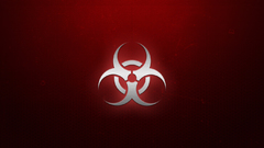 Biohazard red background Symbols
