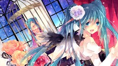 Birdcage hatsune miku vocaloid twintails