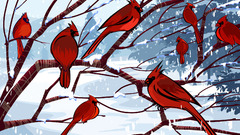 Birds cardinal artwork Northern