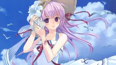 Birds dress hats pink hair anime girls yoake mae yori ruri iro 