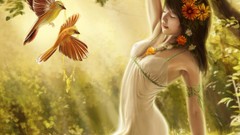 Birds fantasy art baby