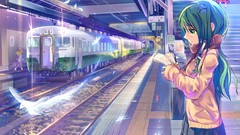 Birds feathers Anime costume goddess schoolgirls outdoors 