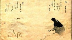 Birds Japanese writing Cormorant artwork egrets Kitagawa Utamaro