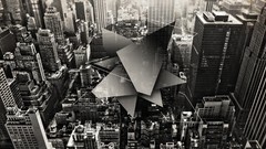 Black and white abstract geometry monochrome urban cities 