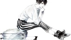 Black and white Anime short hair black hair anime boys Sawasawa