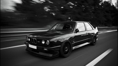 Black and white BMW E30 M3
