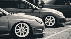 Black and white brembo subaru impreza