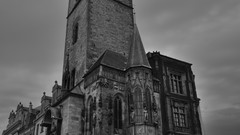 Black and white Czech Republic Prague Clock Tower clocks czech