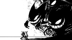 Black and white Drawn ghosts Pokemon skulls cubone haunter 