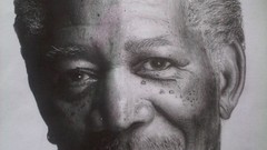 Black and white eyes Actors Celebrity morgan freeman artwork 