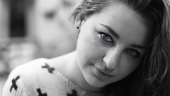 Black and white eyes woman Girl Outdoor kelsey