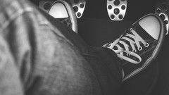 Black and white feet Shoes jeans Converse pedal