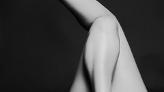 Black and white feet woman legs nude leg up