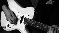 Black and white guitars stratocaster