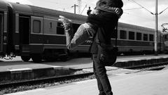 Black and white jeans