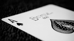 Black and white Luck depth of field ace of spades