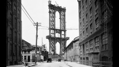 Black and white Manhattan buildings urban new york city 