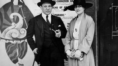 Black and white Men woman hats vintage monochrome painters 