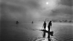 Black and white moon Boats monochrome Brazil lakes Sebastião 