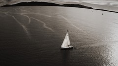 Black and white ocean