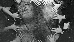 Black and white old spirit hands vintage esoteric occult 