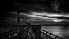 Black and white piers