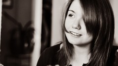 Black and white smiling Zara Jay