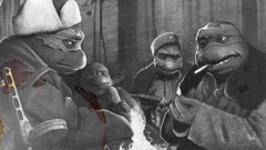 Black and white soldiers Teenage Mutant Ninja Turtles Raphael 