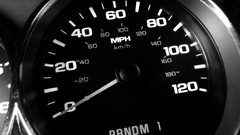 Black and white speedometer
