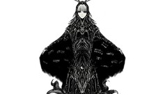 Black and white teeth Monsters dress tentacles white background 