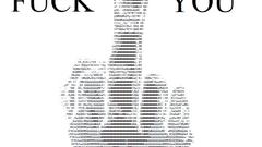 Black and white text