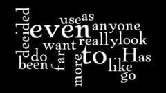 Black and white text