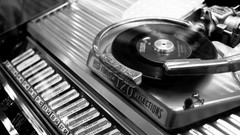Black and white vinyl vintage Jukebox