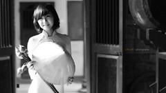 Black and white woman asians Viet Nam conical hats