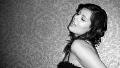 Black and white woman brunettes seductive