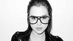 Black and white woman glasses fashion brunettes fashion model 