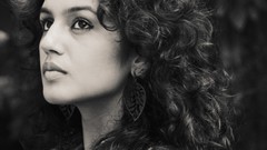 Black and white woman lips Actress earrings brown eyes models 