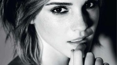 Black and white woman models emma watson Elle magazine