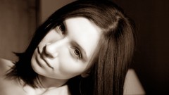 Black and white woman monochrome brunettes Simone B