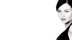 Black and white woman white background brunettes Ellis