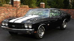 Black Auto cars stripes vehicles chevelle 1970 american cars 