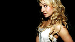 Black background blondes woman