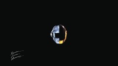 Black background Cover daft punk Random Access Memories