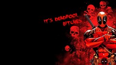 Black background deadpool comic character