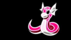 Black background dratini Pokemon
