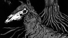 Black background drawings artwork album covers Bryan Proteau