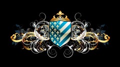 Black background floral vintage framework emblems