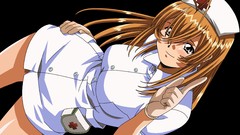 Black background long hair anime girls vectors nurse uniform