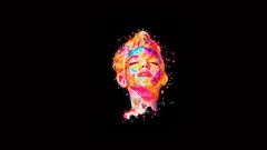 Black background Marilyn Monroe multicolor minimalistic 
