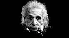 Black background monochrome Scientists Albert Einstein 